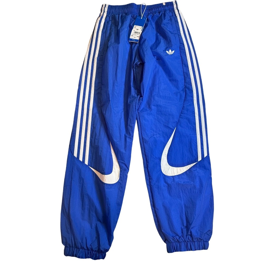 Adidas Originals Woven Track Pants Mens Medium Blue Ripstop Joggers JC9134 NEW